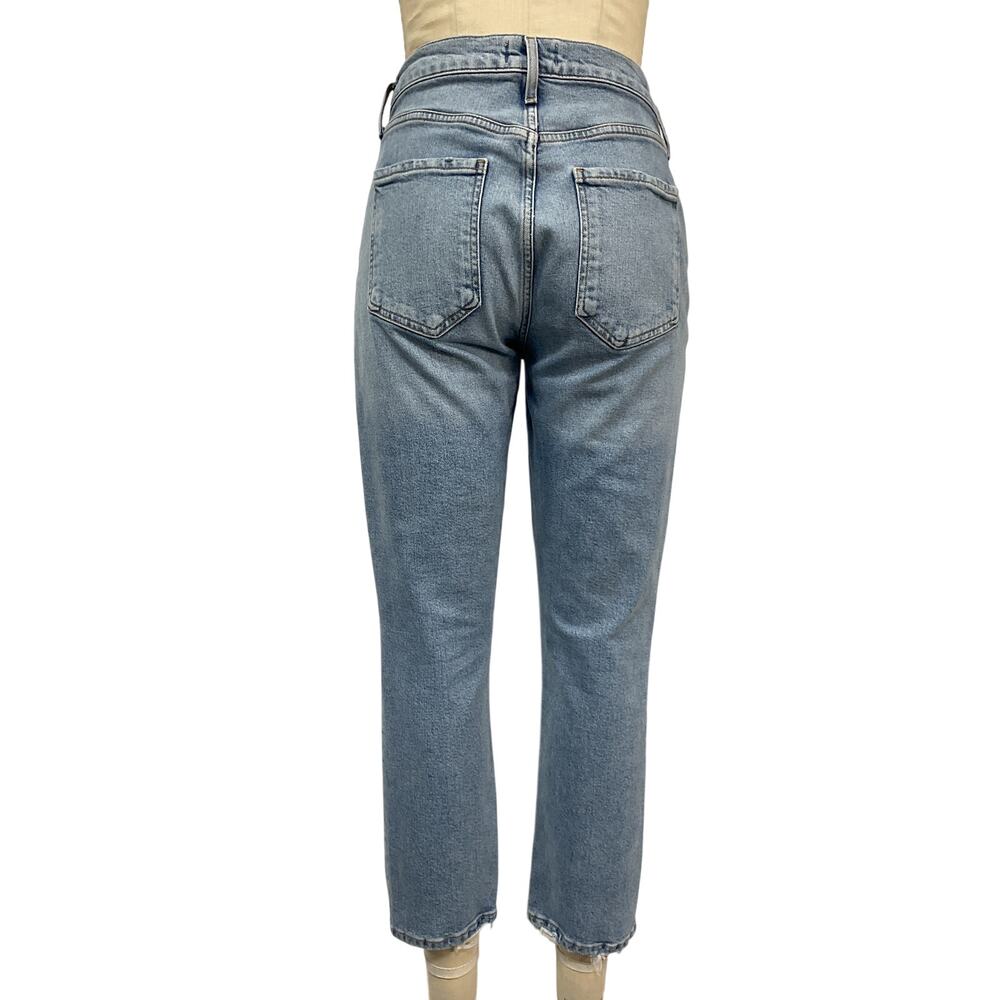 Agolde Vintage Blue Riley High Rise Straight Crop Denim Jeans Size 28 - Picture 3 of 5